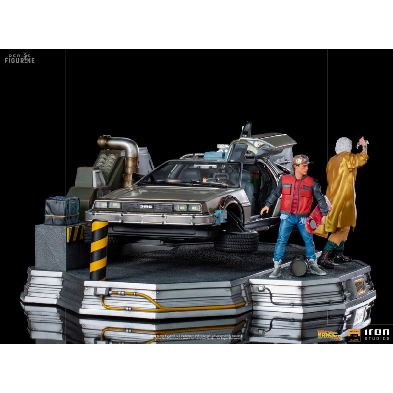 Figurine Doc Brown, Marty McFly, DeLorean ou Pack, Art Scale