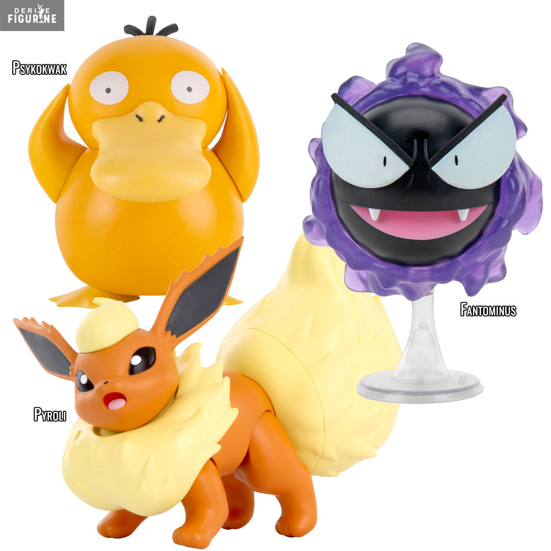 Pokémon - Figurine Psykokwak, Fantominus ou Pyroli, Battle