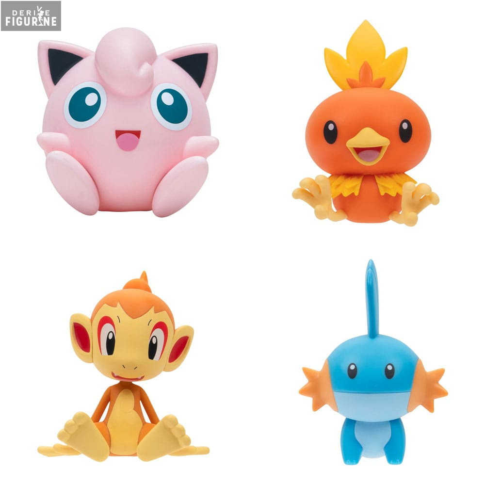 Pack 4 figures Jigglypuff, Torchic, Mudkip & Chimchar, Select