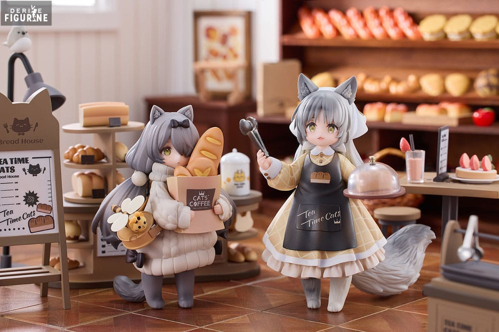 Pack figures Tea Time Cats, Cat Town Bakery Staff & Customer