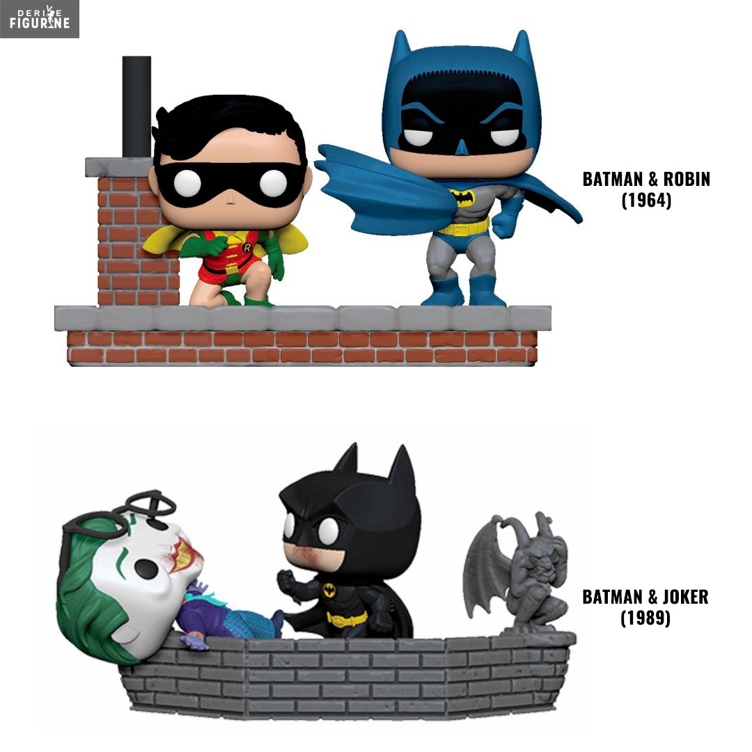 Pack 2 Pop! Batman & Robin 1964 ou Batman & Joker 1989, Moment - DC Comics,  Batman 80th - Funko