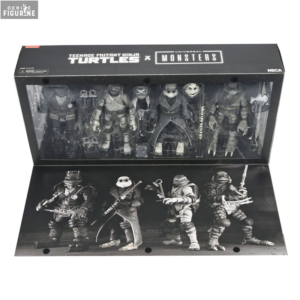 NECA TMNT ユニバーサルモンスターズ　4体セット TMNT x Universal Monsters - Black and White 4-Pack - NECA