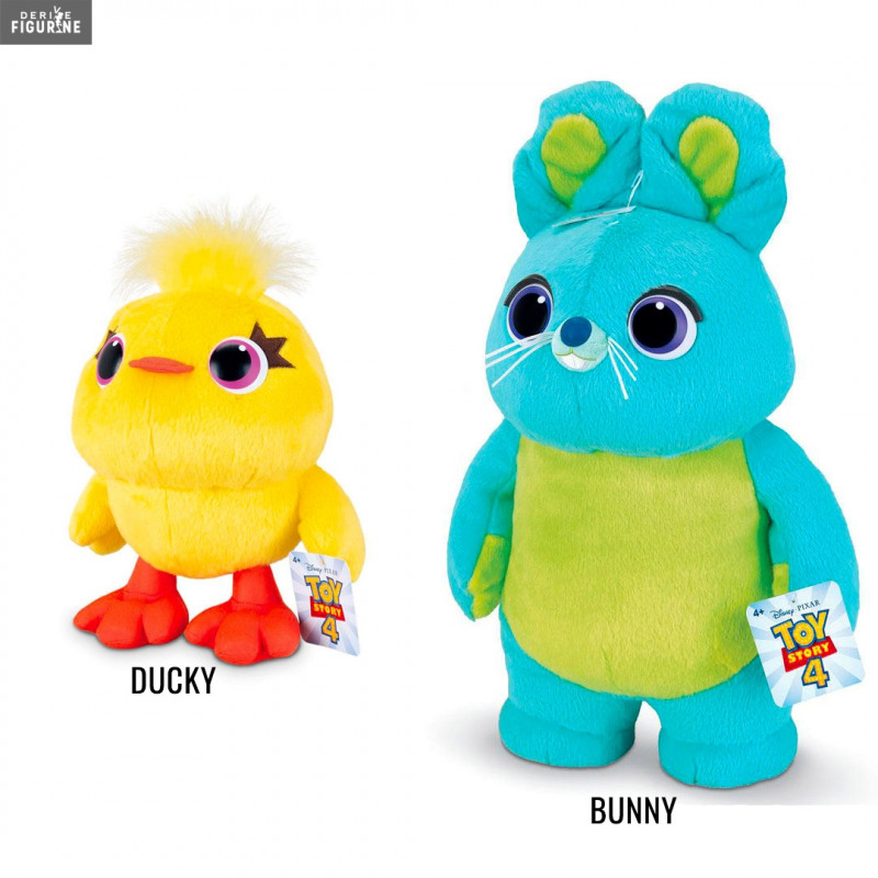 Peluche Ducky ou Bunny - Disney/Pixar, Toy Story 4 - Thinkway Toys