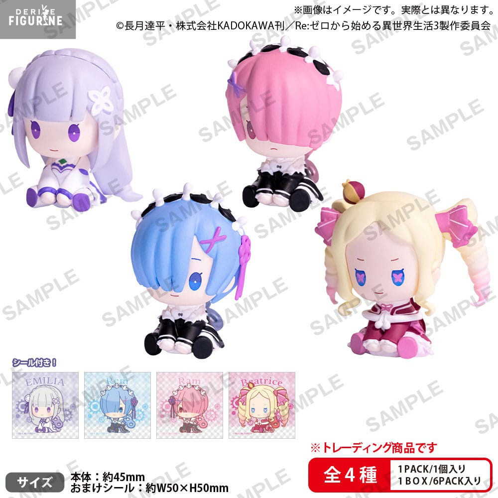 Pack 6 figures Petatto Clockworks Mascot Box - Re:Zero