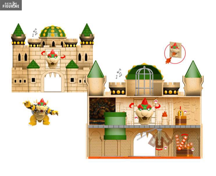 World of Nintendo - Pack château Super Mario Bowser Castle, playset Deluxe