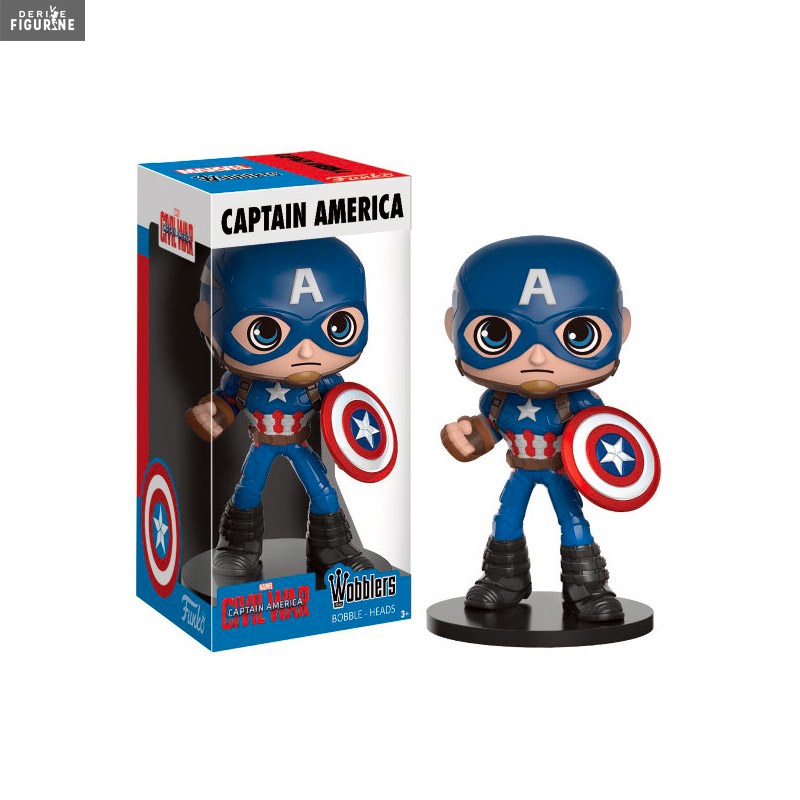 Figurine Captain America, Wobblers - Marvel, Civil War - Funko
